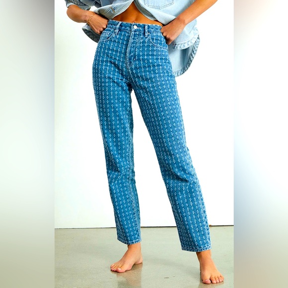 PacSun Denim - PacSun Medium Blue Distressed Dad Jeans - 23